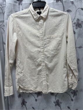 J. Crew Cream Check Long-Sleeve Dress Shirt